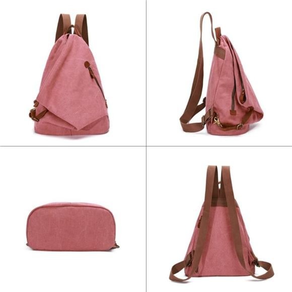 Canvas Vintage Backpack – Large Casual Daypack Outdoor Travel Rucksack Hiking - Picture 3 of 7